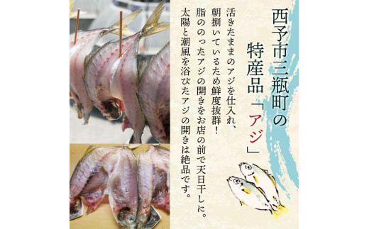 魚屋こだわりの活アジ開き