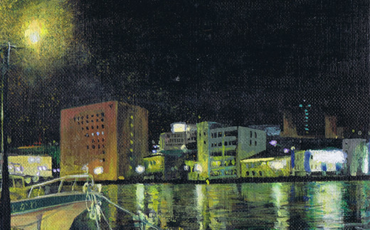 北海道 絵葉書（ハガキ） 贈呈用 釧路の夜2008 アート アーティスト 絵画 北海道 釧路町 | Mナオキオリジナル 作品 北海道 釧路町 釧路超 特産品