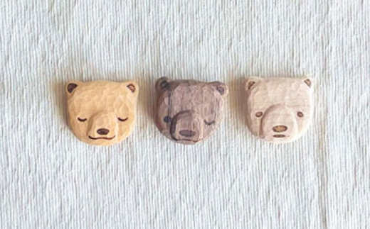 【シナ】しろくまのマグネット 1点 手彫り 木製 糸島市 / しろくも工房【いとしまごころ】 [AEO013-1]