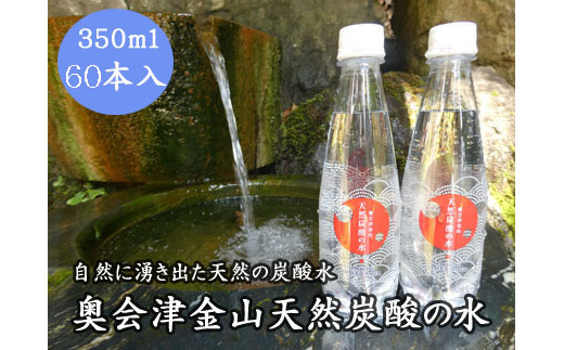 奥会津金山天然炭酸の水（350mlペットボトル）60本