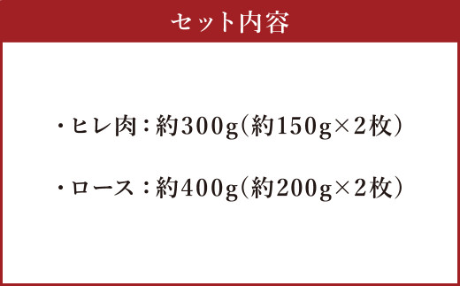 あか牛 ヒレ ステーキ 約300g ・ ロース ステーキ 約400g