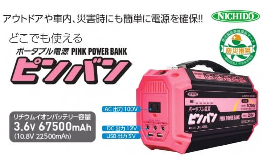 ポータブル電源ピンバン｜250W 100V 正弦波インバーター アウトドア 車中泊 DIY キャンプ ソロキャンプ BBQ 屋外作業 熱中症対策 防災 災害 防災対策 ポータブル 持ち運び 工事不要 太陽光発電 ソーラー [0810]