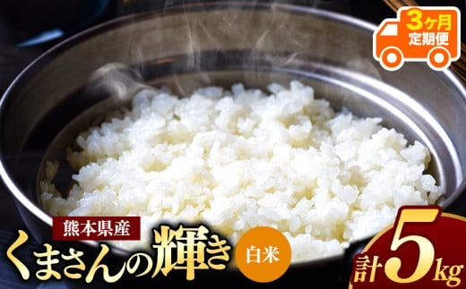 令和6年産   【定期便3回】 熊本県産 くまさんの輝き 白米 5kg | 小分け 5kg × 1袋  熊本県産 こめ 米 白米 ごはん 銘柄米 ブランド米 単一米 人気 日本遺産 菊池川流域 こめ作り ごはん ふるさと納税 返礼品