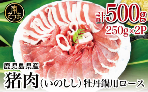 【南さつまジビエ】鹿児島県南さつま産 猪（いのしし）肉　牡丹鍋用ロース 500g（250g×2P） 冷凍 グルメ ジビエ肉 鍋用 おなべ イノシシ鍋