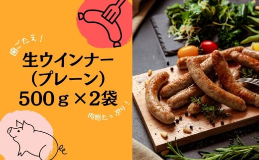 生ウィンナー プレーン 1kg（500g×2袋） 国産 東北産 豚肉 生ウィンナー ウインナー ソーセージ バーベキュー お弁当 宮城県 東松島市  オンラインワンストップ 対応 自治体マイページ オイタミート