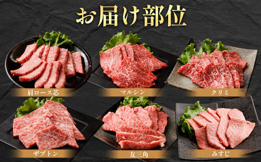 鹿児島県産黒毛和牛 希少部位焼肉6種盛り合わせ 900g