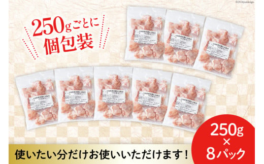 鶏肉 定期便 若鶏 もも 切身 小分け 250g×8p 12回 総計 24kg セット [九州児湯フーズ 宮崎県 美郷町 31aj0048] 肉 鶏肉 宮崎県産 便利 大人気 鶏 パラパラ IQF 鶏もも 冷凍 国産 もも肉 カット済