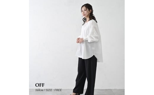 ふるさと納税 服 女 兵庫県 西脇市  THE INDUSTRY WORKS 袖リブ仕様ブラウス（ブルー）・1着　TIW-W039（55-28） レディース ブラウス カラー：ブルー THE INDUSTRY WORKS】袖リブ仕様ブラウス（オフ）・1着 TIW-W039