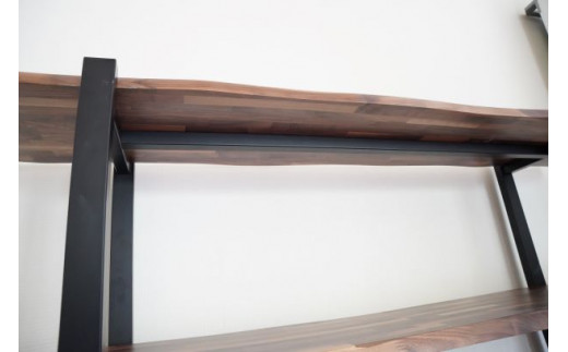 【棚受IRON】BLACK　WALNUT　SHELF（3段棚）