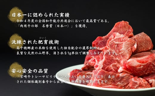 T-3【3ヶ月定期便】 高千穂牛 すね肉 400g×2パック×3回 和牛