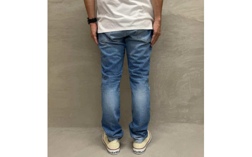 CK77【岡山デニム】USED加工ジーンズ［L-INDIGO・スリムテーパード］／34インチ