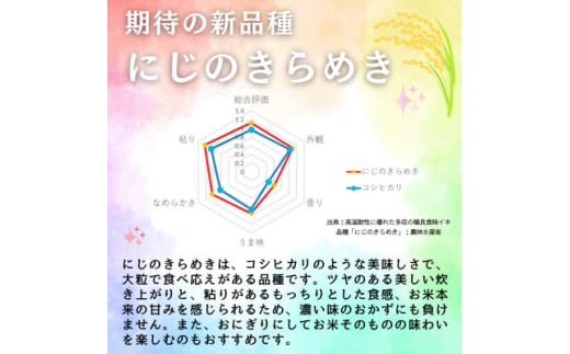 ＜令和6年産＞〈無洗米〉期待の新品種!福島県矢吹町の美味しいお米!にじのきらめき5kg【1563306】