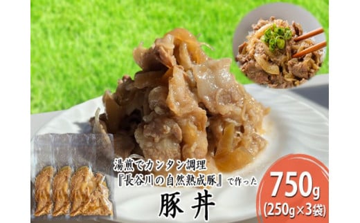 豚丼 750g (250g×3袋) 長谷川の自然熟成豚 湯煎 湯せん おかず 惣菜 レトルト レトルト食品 簡単調理 豚 ぶた ブタ 豚肉 肉 お肉 キャンプ アウトドア キャンプ飯 青森 青森県