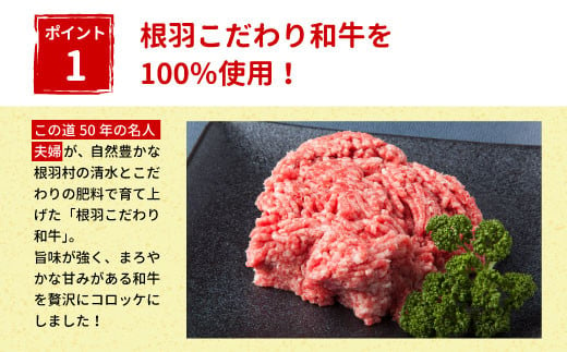 大人気★ソースなしでも美味しい！お肉屋さんの根羽こだわり和牛コロッケ 10個入り 冷凍  国産黒毛和牛5000円