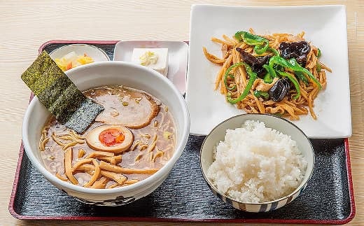 麺joyなごみ家　よくばり 定食 引換券　3枚セット　【引換券 お食事券 福島県 浜通り 食事 定食  楢葉町 ラーメン 塩  醤油 あっさり 地元野菜 うまみ 回鍋肉 青椒肉絲 セット よくばりセット 3枚 家族 友人 】