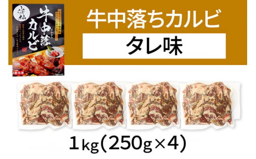 お肉屋さんの中落ちカルビ（タレ味）1kg小分け対応（250g×4パック）