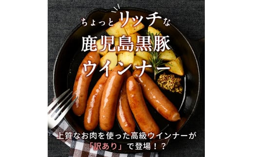 【12月発送予定】【訳あり・業務用】鹿児島黒豚あらびきウインナー 計1.8kg(900g×2袋) a1-091-12