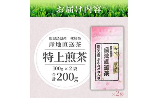 一番茶のみ使用!!＜ 特上煎茶 ＞  ( 100g×2本 )  枕崎産 大河内製茶 A3-218【1167083】