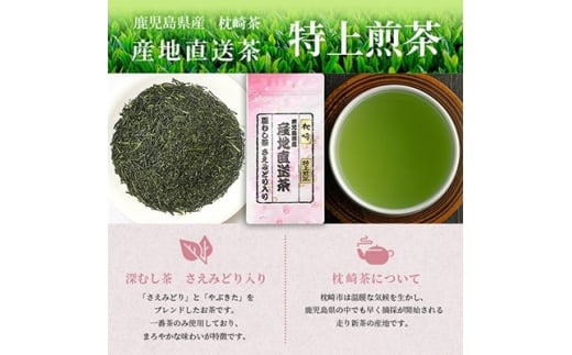 一番茶のみ使用!!＜ 特上煎茶 ＞  ( 100g×2本 )  枕崎産 大河内製茶 A3-218【1167083】