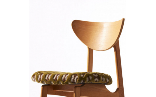 Karl Dining Chair モコ グリーン ミディアムブラウンフレーム＜SWOF＞【1487574】