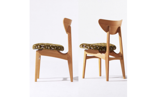 Karl Dining Chair モコ グリーン ミディアムブラウンフレーム＜SWOF＞【1487574】