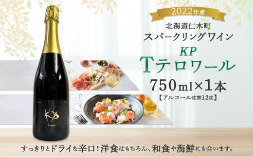 北海道産 スパークリング ワイン 750ml 1本 KPワイン Tテロワール ぶどう ナイアガラ 葡萄 ブドウ 白ワイン 辛口 酒 お酒 贈答 贈り物 お祝い ギフト 記念日 送料無料