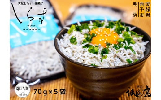 ＜【網元直送　無添加】 釜揚げしらす　70g×５袋 【箱入】＞　シラス　魚　小魚　丼　パスタ　小分け　冷凍　ごはん　サラダ　グルメ　天然