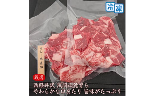 ＜牛肉カレー用＞信州蓼科牛の厳選部位をおまかせ600g(300g×2パック)御代田町古越牧場産【1297005】