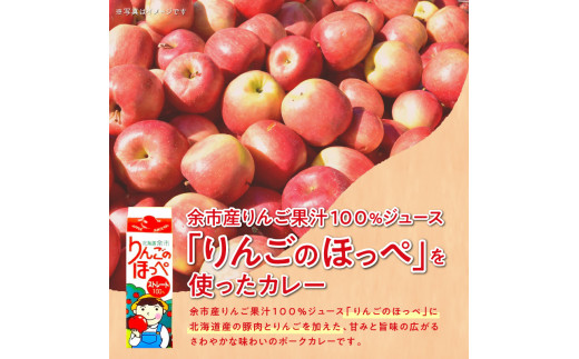 【北海道余市ご当地カレーセット】ひる貝カレー＆りんごのほっぺカレー（各2箱計4箱）《100年フード認定》