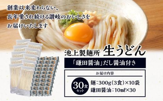 本家　池上製麺所　生うどん30食（鎌田醤油付）