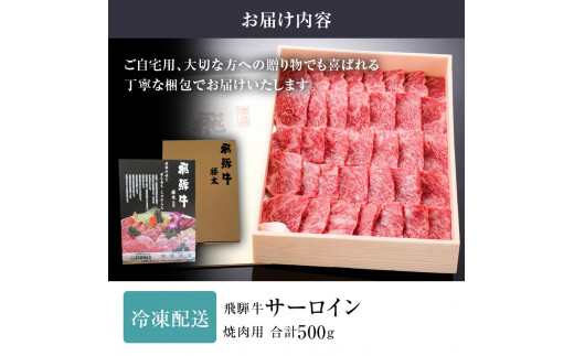 [№5533-0224]岐阜県海津市産 飛騨牛サーロイン　焼き肉用500g