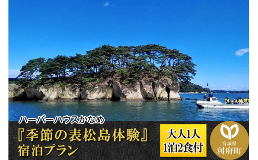 【メディアで多数紹介】ハーバーハウスかなめの『季節の表松島体験』宿泊プラン(大人1人、1泊2食付)