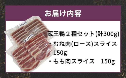 蔵王鴨スライスセット計300g（モモ150g・ロース150g）　【04301-0289】