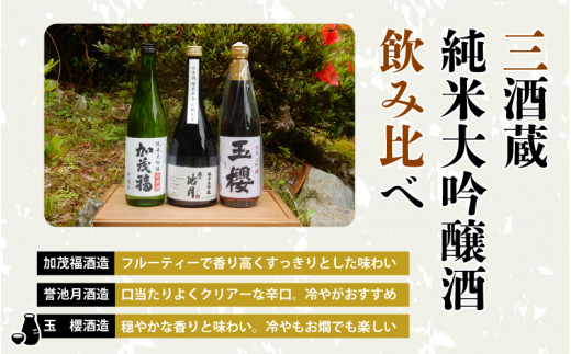 邑南町 三酒蔵 純米大吟醸 飲み比べ3本セット（加茂福、玉櫻、誉池月）