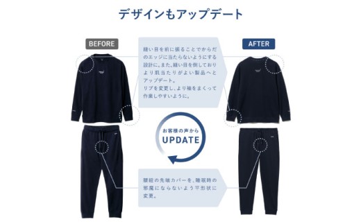 BAKUNE スウェット メンズ 長袖 上下 疲労回復 リカバリー ウェア　【 ネイビー / Lサイズ 】　/ 大村市 / 株式会社TENTIAL [ACAD059]