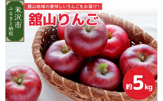 【 令和6年産 】 舘山りんご 5kg 品種おまかせ ( 秋映 または 秋陽 ) 約 16 ～ 20 玉 〔 2024年10月上中旬 ～ お届け 〕 りんご 2024年産