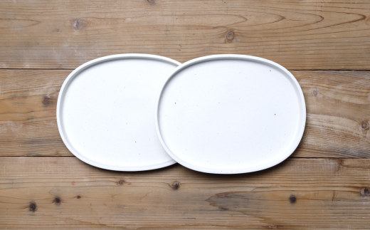 有田焼 terra Oval Plate natural ペア 【ヤマト陶磁器】2枚 オーバルプレート 皿 楕円皿 ワンプレート ホワイト 白 セット A25-286