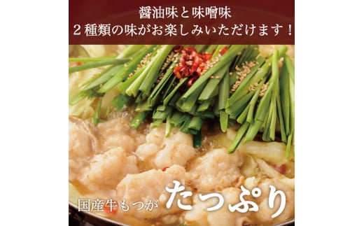 よくばり もつ鍋 セット 醤油味 2人前＆みそ味 2人前(合計4人前)米粉麺付 [a9217] 株式会社マル五 ※配送不可：離島【返礼品】添田町 ふるさと納税