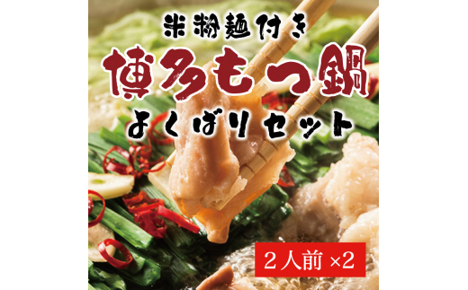 よくばり もつ鍋 セット 醤油味 2人前＆みそ味 2人前(合計4人前)米粉麺付 [a9217] 株式会社マル五 ※配送不可：離島【返礼品】添田町 ふるさと納税