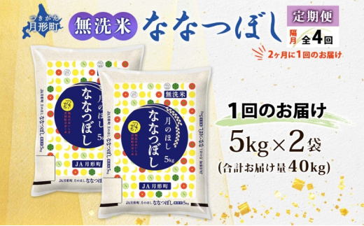 北海道 定期便 隔月4回 令和6年産 ななつぼし 無洗米 5kg×2袋 特A 米 白米 ご飯 お米 ごはん 国産 ブランド米 時短 便利 常温 お取り寄せ 産地直送 送料無料  [№5783-0419]