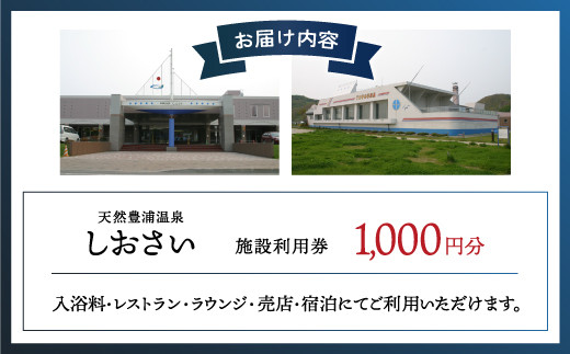 【天然豊浦温泉しおさい】施設利用券 1,000円分 【ふるさと納税 人気 おすすめ ランキング チケット 宿泊券 チケット 温泉 ホテル 旅館 観光地 家族 おいしい 美味しい 甘い 北海道 豊浦町 送料無料】 TYUAA001