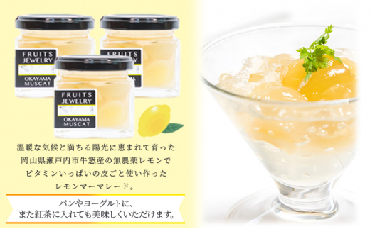 FRUITS JEWELRY 岡山 レモン マーマレード 120g×3個 セット （ 瀬戸内市 牛窓産 レモン使用） ジャム 無添加 皮ごと ビタミン[№5735-1824]