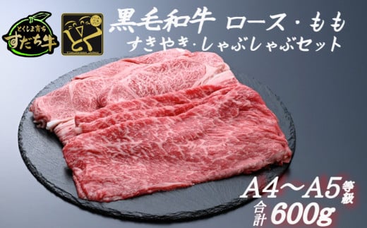 すだち牛 黒毛和牛 ロース＆赤身（もも）各300g 国産 赤身 牛肉 冷凍 お肉 肉 ブランド 和牛 カット 小分け 人気