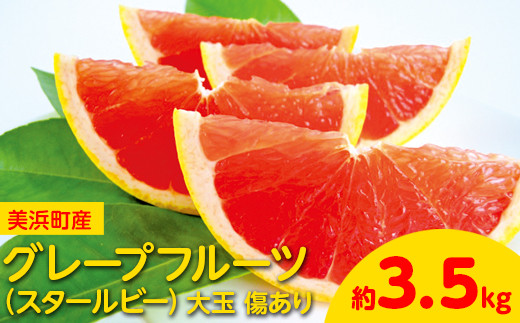 美浜町産グレープフルーツ（スタールビー）大玉 傷あり 約3.5kg ※2025年4月下旬～7月下旬頃に順次発送