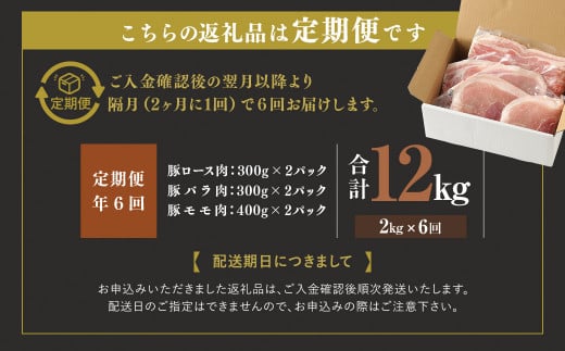 【 定期便 年6回 隔月】 モンヴェールポーク しゃぶしゃぶ 贅沢 セット 計2kg