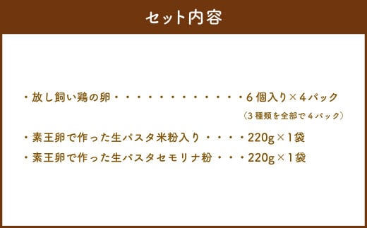 A4064 放し飼い卵 のオークリッチ ブロンズセット 卵 生パスタ セット