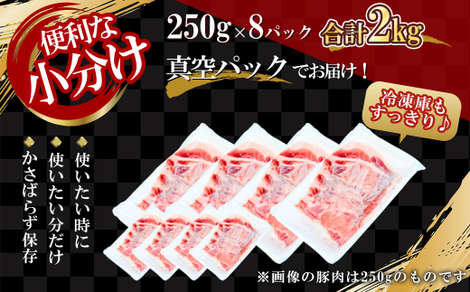 【農場直送】真空パック　北海道産　北島ワインポーク　焼肉用肩ロース 2kg 【小分け】