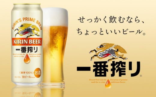 定期便 2回 キリン 一番搾り 生 500ｍｌケース＜岡山市工場産＞  500ml 缶 × 24本 お酒 晩酌 飲み会 宅飲み 家飲み 宴会 ケース ギフト