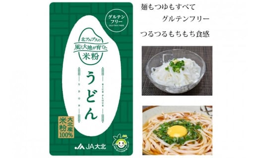 グルテンフリー 米粉うどん & つゆ 2食入り [大北農業協同組合 長野県 池田町 48110504] 米粉 麺 国産 うどん 半生麺 アレルギー対応 常温 長期保存 保存食 ポスト投函