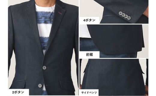 井原デニム　テーラードジャケット（メンズ）【LLサイズ】